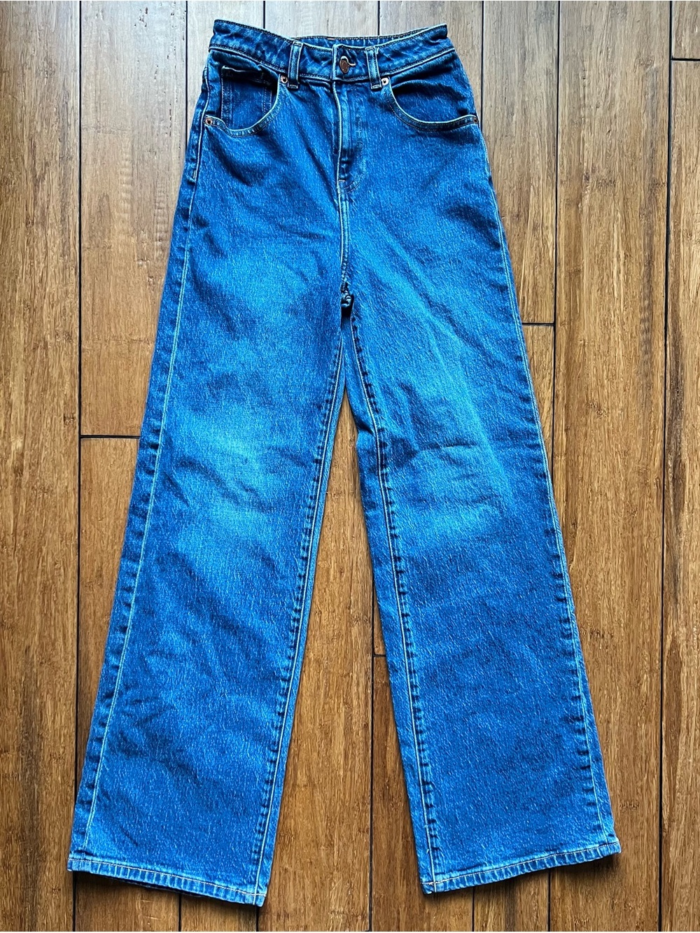 PINK Victoria's Secret Wide-Leg High-Rise Jeans Light Wash Blue Size 00